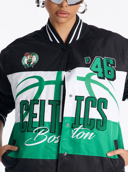 Fashion Nova Women's NBA Boston Celtics Twill Jacket Black