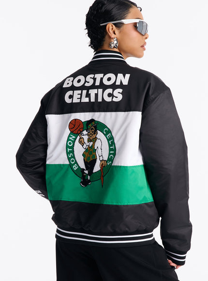 Fashion Nova Women's NBA Boston Celtics Twill Jacket Black