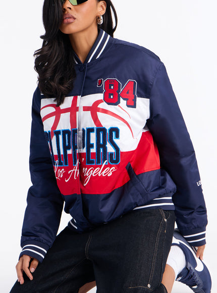 Fashion Nova Women's NBA LA Clippers Twill Jacket Navy