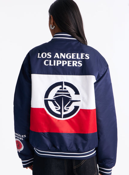 Fashion Nova Women's NBA LA Clippers Twill Jacket Navy