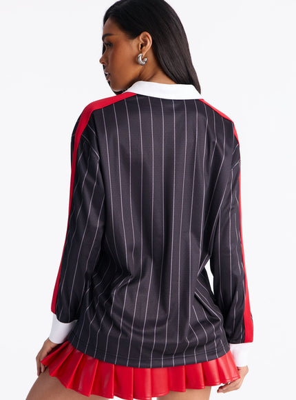 Fashion Nova Women's NBA Houston Rockets Pinstripe Jersey Black