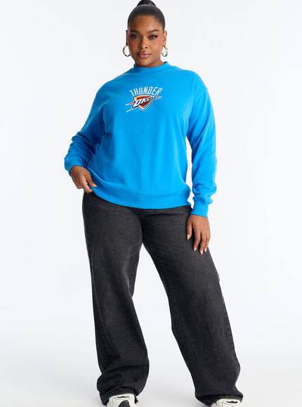 Fashion Nova Women's NBA OKC Thunder Sweatshirt Blue
