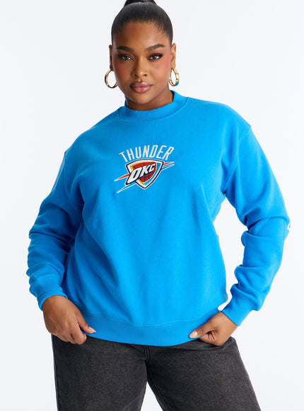 Fashion Nova Women's NBA OKC Thunder Sweatshirt Blue