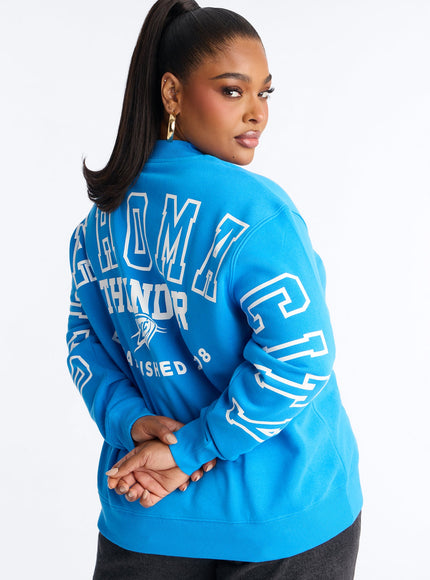 Fashion Nova Women's NBA OKC Thunder Sweatshirt Blue