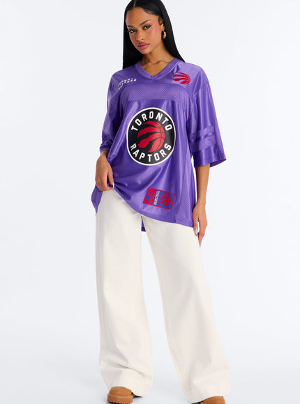 Fashion Nova Women's NBA Toronto Raptors Mesh Top Purple