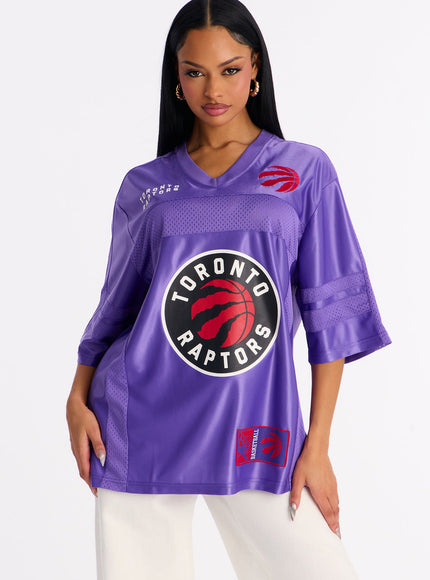 Fashion Nova Women's NBA Toronto Raptors Mesh Top Purple