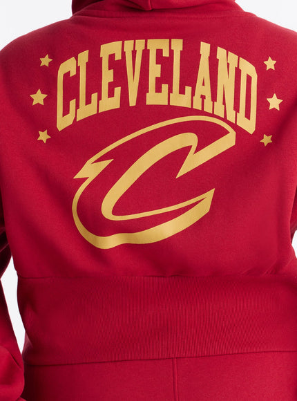 Fashion Nova Women's NBA Cleveland Cavaliers Cropped Hoodie Wine
