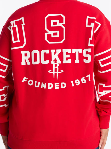 Fashion Nova Women's NBA Houston Rockets Crew Sweatshirt Red