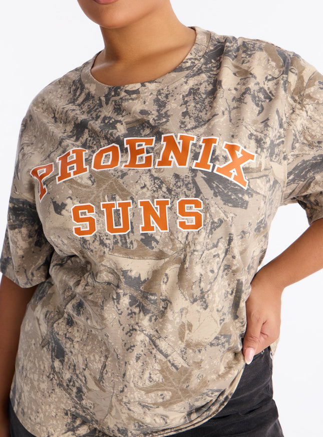 Fashion Nova Women's NBA Phoenix Suns Camo Tee Camouflage