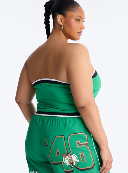 Fashion Nova Women's NBA Boston Celtics Patchwork Tube Top Kelly Green