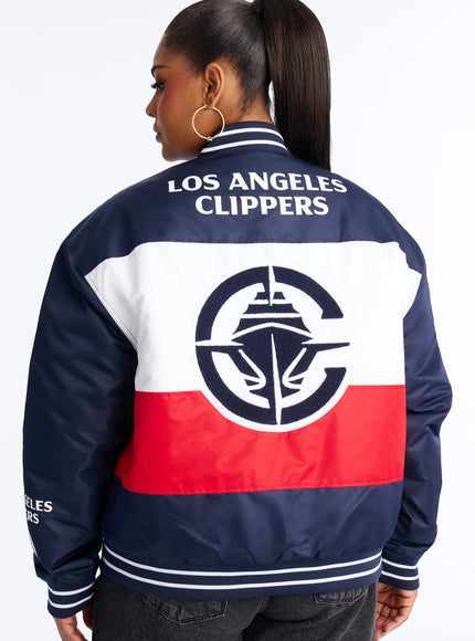 Fashion Nova Women's NBA LA Clippers Twill Jacket Navy
