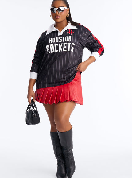 Fashion Nova Women's NBA Houston Rockets Pinstripe Jersey Black