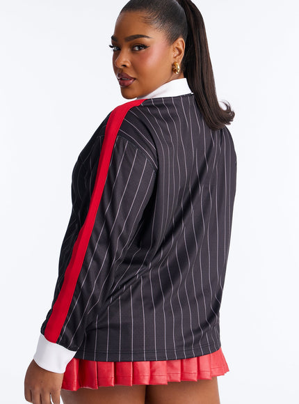 Fashion Nova Women's NBA Houston Rockets Pinstripe Jersey Black