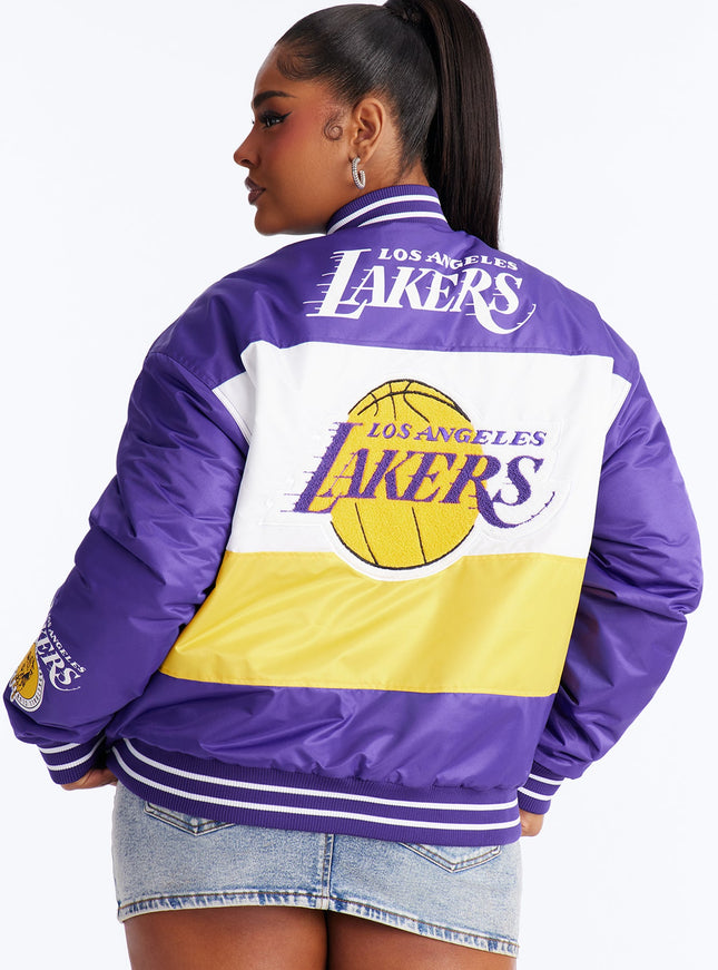 Fashion Nova Women's NBA LA Lakers Twill Jacket Purple