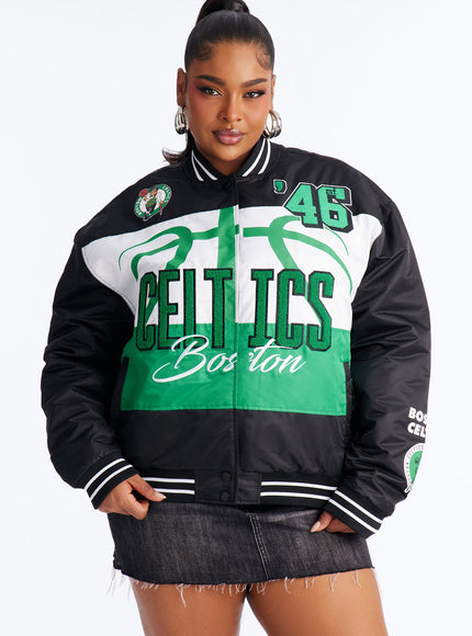 Fashion Nova Women's NBA Boston Celtics Twill Jacket Black