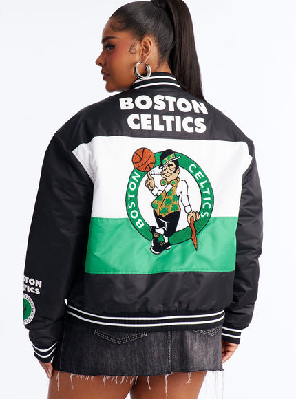 Fashion Nova Women's NBA Boston Celtics Twill Jacket Black