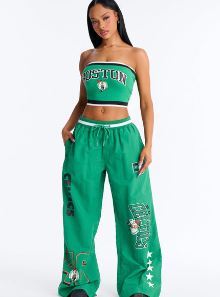 Fashion Nova Women's NBA Boston Celtics Patchwork Tube Top Kelly Green