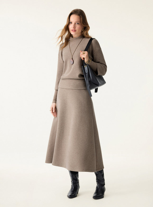 Mockneck Sleeve-Warmer Top