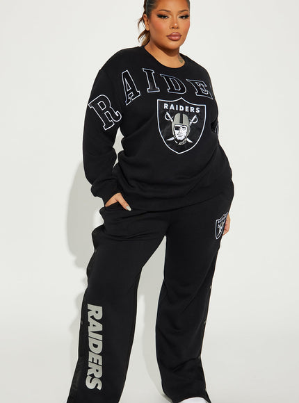 Fashion Nova Women's NFL Las Vegas Raiders Sweatshirt Black