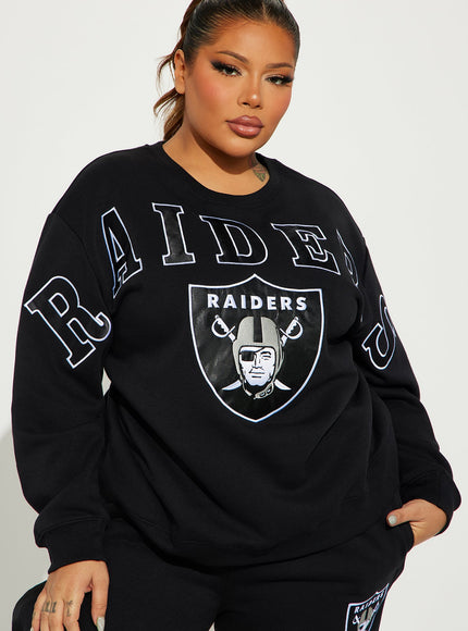 Fashion Nova Women's NFL Las Vegas Raiders Sweatshirt Black