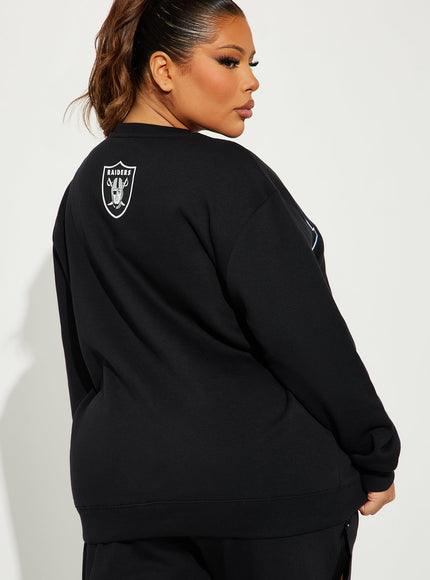Fashion Nova Women's NFL Las Vegas Raiders Sweatshirt Black