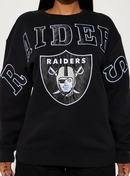 Fashion Nova Women's NFL Las Vegas Raiders Sweatshirt Black