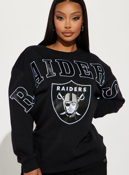 Fashion Nova Women's NFL Las Vegas Raiders Sweatshirt Black