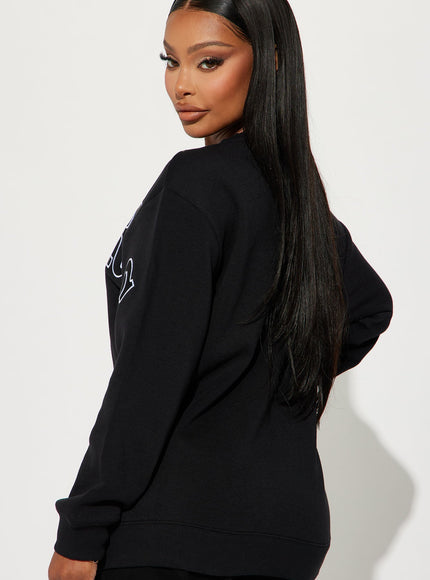 Fashion Nova Women's NFL Las Vegas Raiders Sweatshirt Black