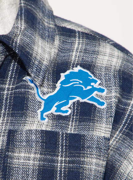 Fashion Nova Women's NFL Detroit Lions Plaid Flannel Blue/Combo