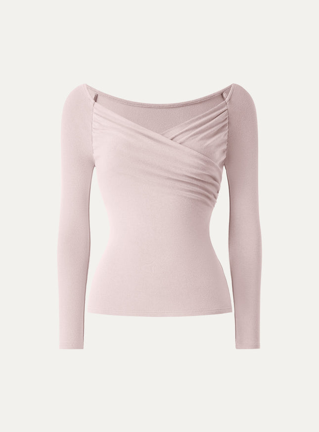 Surplice Ruched Long Sleeve Top