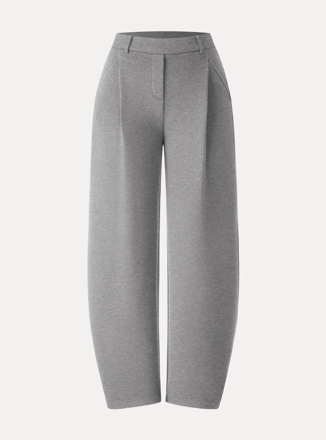 Cozy Knit Mid Rise Barrel Leg Pull-on Pants