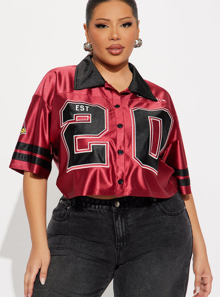 Fashion Nova Women's NFL Arizona Cardinals Cropped Shirt Red