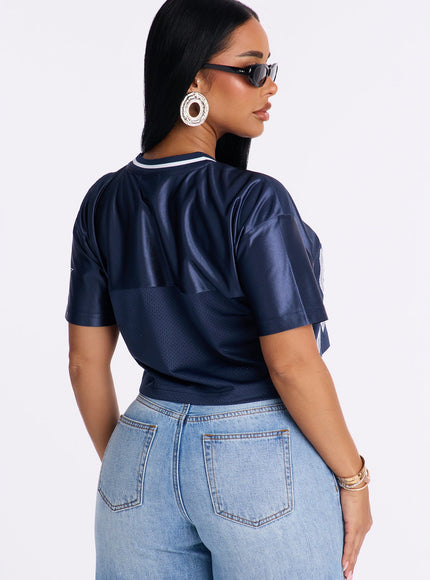 Fashion Nova Women's NFL Dallas Cowboys Cropped Top Navy/Combo