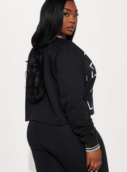 Fashion Nova Women's NFL Las Vegas Raiders Sweatshirt Black