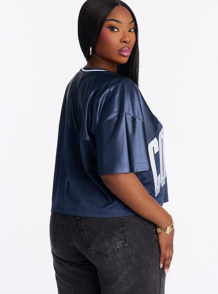 Fashion Nova Women's NFL Dallas Cowboys Cropped Top Navy/Combo