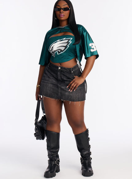Fashion Nova Women's NFL Philadelphia Eagles Corset Top Green Combo