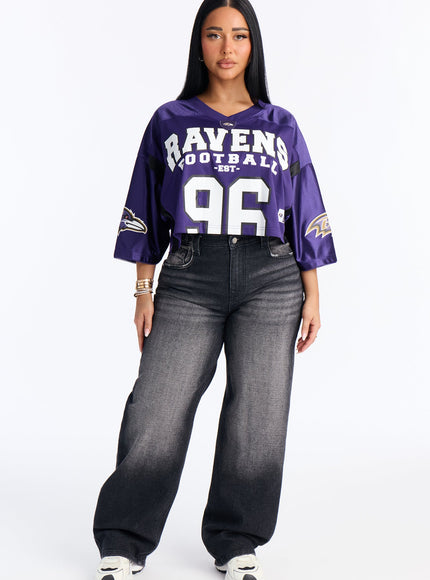 Fashion Nova Women's NFL Baltimore Ravens Game Shirt Purple