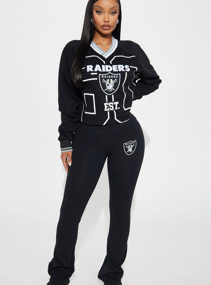 Fashion Nova Women's NFL Las Vegas Raiders Sweatshirt Black