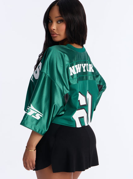Fashion Nova Women's NFL NY Jets Game Shirt Green
