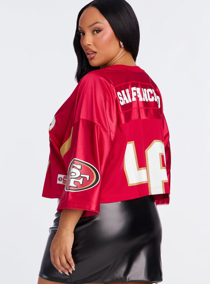 Fashion Nova Women's NFL 49ers Game Shirt Red