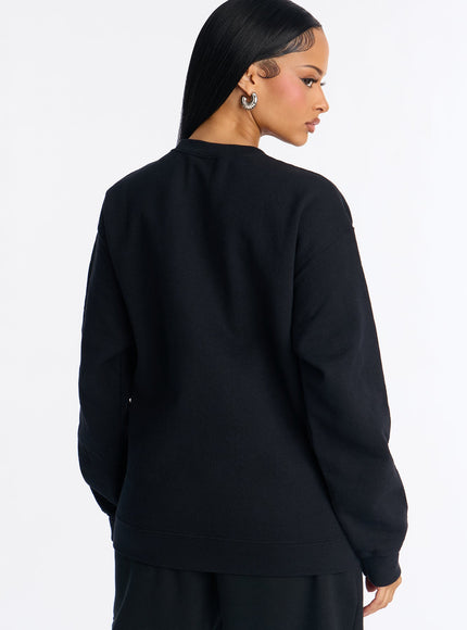 Fashion Nova Women's NFL Dolphins Mickey Mouse Sweatshirt Black
