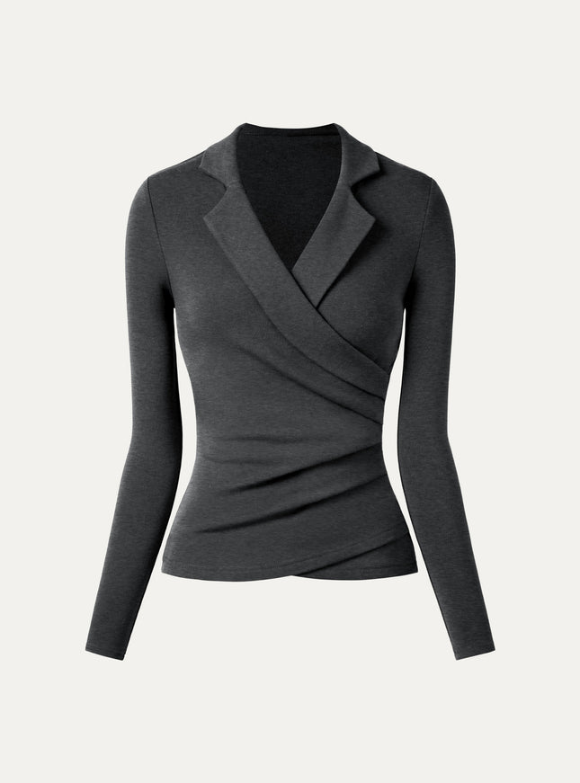 Collared Surplice Top