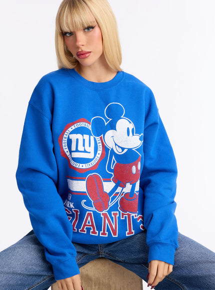 Fashion Nova Women's NFL New York Giants Sweatshirt Blue