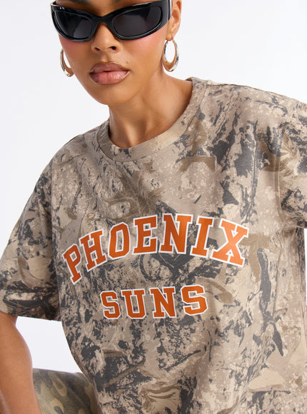 Fashion Nova Women's NBA Phoenix Suns Camo Tee Camouflage