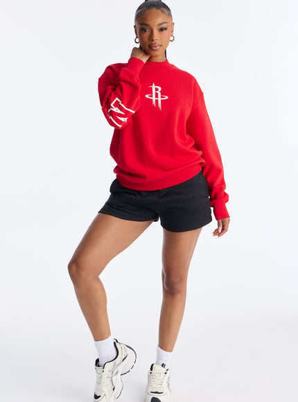 Fashion Nova Women's NBA Houston Rockets Crew Sweatshirt Red