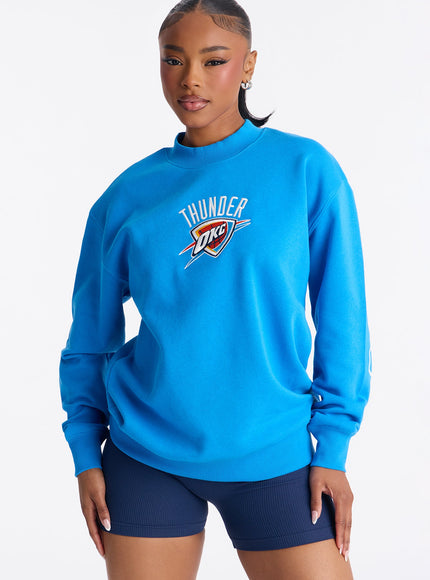 Fashion Nova Women's NBA OKC Thunder Sweatshirt Blue