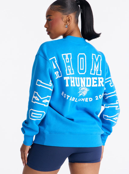 Fashion Nova Women's NBA OKC Thunder Sweatshirt Blue
