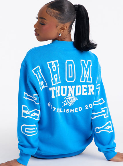 Fashion Nova Women's NBA OKC Thunder Sweatshirt Blue