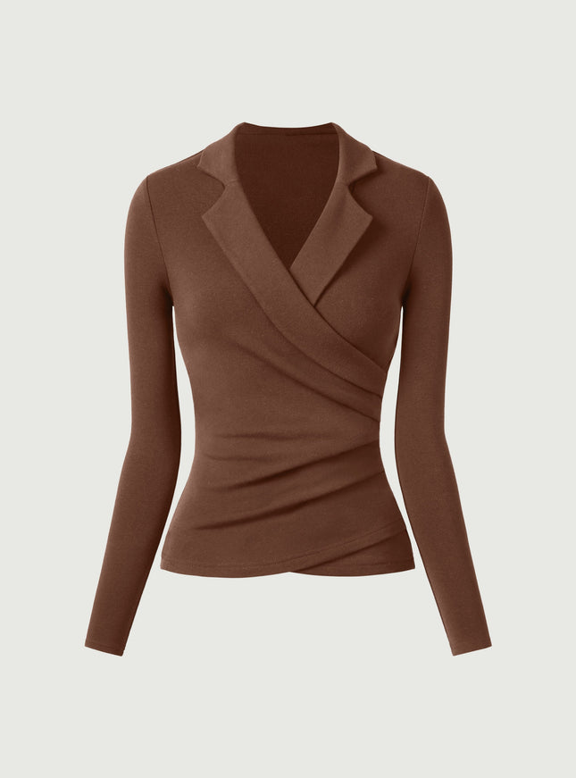 Collared Surplice Top