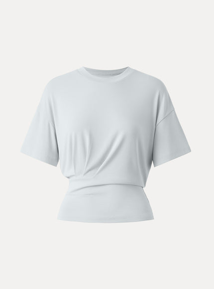 Crewneck Short Sleeve Tucked Tee